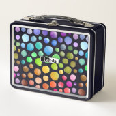 Moderne kleurrijke borstel polka dot school Patroo (Voorkant)