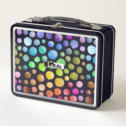 Moderne kleurrijke borstel polka dot school Patroo (Voorkant)