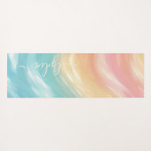 Moderne kleurrijke borstelgolven Abstract monogram Yogamat (Achterkant (horizontaal))