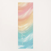 Moderne kleurrijke borstelgolven Abstract monogram Yogamat (Voorkant)