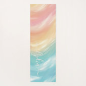 Moderne kleurrijke borstelgolven Abstract monogram Yogamat (Achterkant)