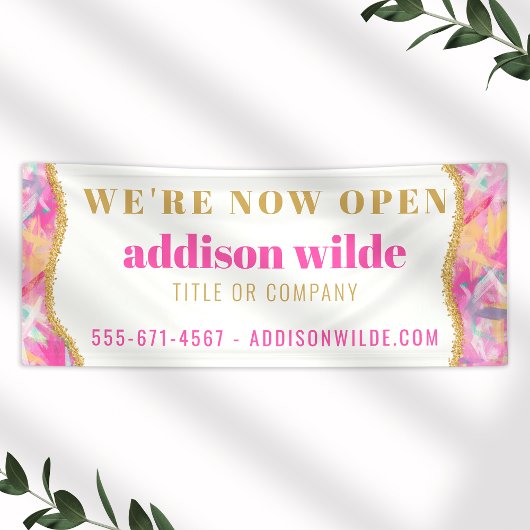 Moderne kleurrijke borstels Gold Business Banner