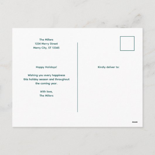 Moderne Kleurrijke Botanische Kerstkrans Feestdagenkaart (Achterkant)