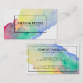Moderne kleurrijke bruid borstel streep visitekaartje (Voorkant / Achterkant)