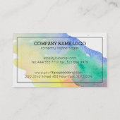 Moderne kleurrijke bruid borstel streep visitekaartje (Achterkant)