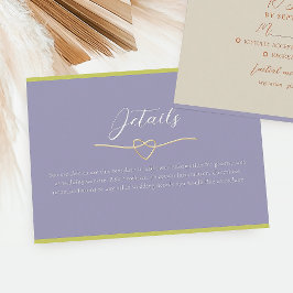Moderne kleurrijke bruiloft details informatiekaartje