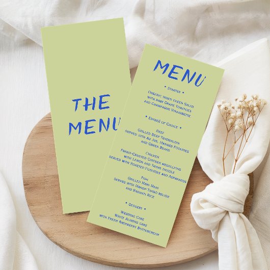 Moderne Kleurrijke Bruiloft Menu