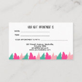 Moderne Kleurrijke Brush Strokes Salon Afsprakenkaartje (Achterkant)