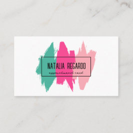 Moderne Kleurrijke Brush Strokes Salon Afsprakenkaartje