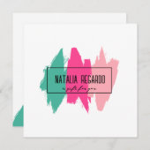 Moderne Kleurrijke BrushStroke Salon Cadeaubon Aankondiging (Voorkant / Achterkant)