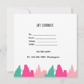 Moderne Kleurrijke BrushStroke Salon Cadeaubon Aankondiging (Achterkant)