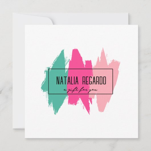 Moderne Kleurrijke BrushStroke Salon Cadeaubon Aankondiging (Voorkant)