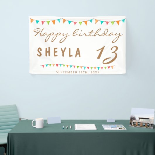 Moderne Kleurrijke Bunting Flags Verjaardagsfeest Spandoek (Beurs)
