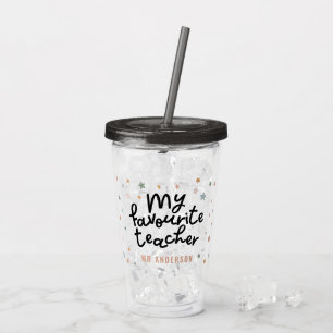 Moderne, kleurrijke cadeau voor favoriete lerarens acryl drinkbeker