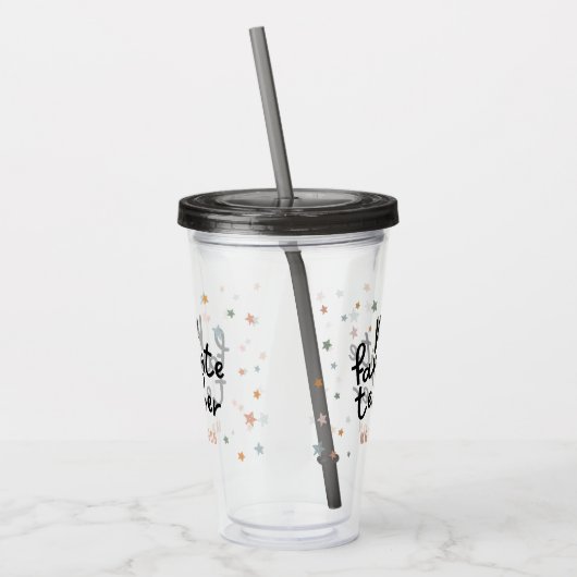 Moderne, kleurrijke cadeau voor favoriete lerarens acryl drinkbeker (Links)