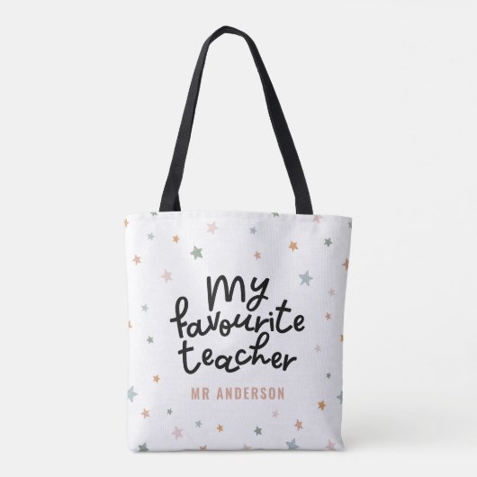 Moderne, kleurrijke cadeau voor favoriete lerarens tote bag (Achterkant)