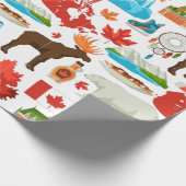 Moderne kleurrijke Canadese thema  Cadeaupapier (Hoek)