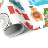 Moderne kleurrijke Canadese thema  Cadeaupapier (Rol Hoek)