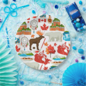 Moderne kleurrijke Canadese thema Papieren Bordje (Feest)