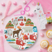 Moderne kleurrijke Canadese thema Papieren Bordje (Feest)