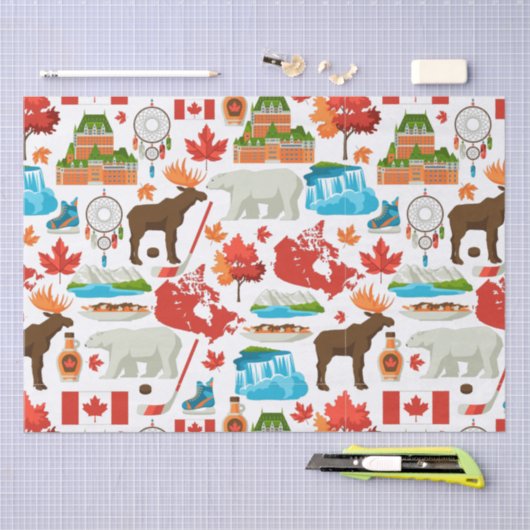 Moderne kleurrijke Canadese thema Tissuepapier (Craft)