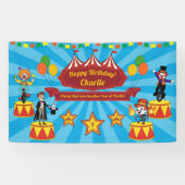 Moderne Kleurrijke Cartoon Circus Kinderen Party B Spandoek (Horizontaal)
