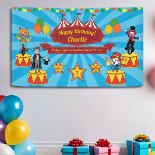 Moderne Kleurrijke Cartoon Circus Kinderen Party B Spandoek