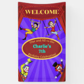 Moderne kleurrijke Cartoon Circus welkomstbanner Spandoek (Verticaal)