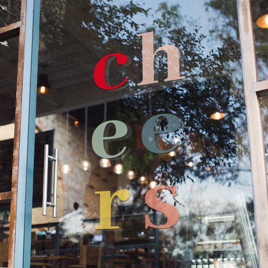 Moderne Kleurrijke Cheers Vakantie Venster Cling Raamsticker