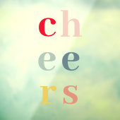 Moderne Kleurrijke Cheers Vakantie Venster Cling Raamsticker (Vel 3)