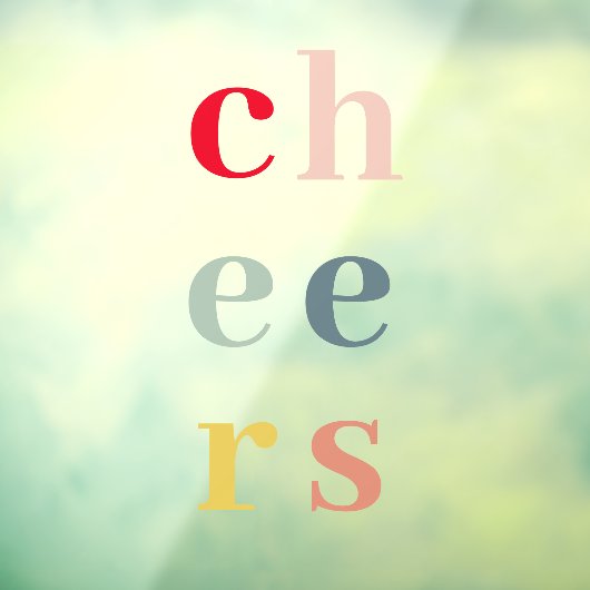 Moderne Kleurrijke Cheers Vakantie Venster Cling Raamsticker (Vel 3)