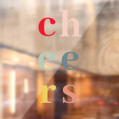 Moderne Kleurrijke Cheers Vakantie Venster Cling Raamsticker (Vel 2)