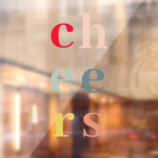 Moderne Kleurrijke Cheers Vakantie Venster Cling Raamsticker (Vel 2)