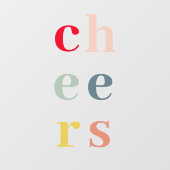 Moderne Kleurrijke Cheers Vakantie Venster Cling Raamsticker (Vel)