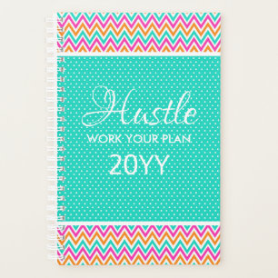 Moderne kleurrijke Chevron Dot Hustle 2019 Planner