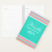 Moderne kleurrijke Chevron Dot Hustle 2019 Planner (Display)