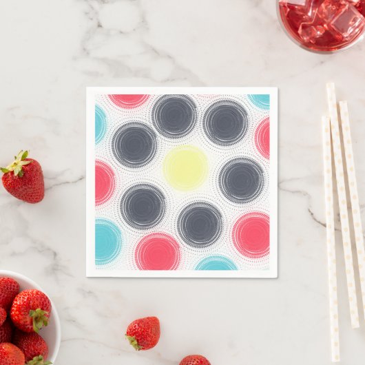 Moderne Kleurrijke Cirkels Patroon servetten Fun P (Insitu)