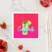 Moderne Kleurrijke Cocktailbar Kunst Servet (Insitu)