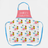 Moderne, kleurrijke cocktails Patroonnaambalk Schort (Voorkant)