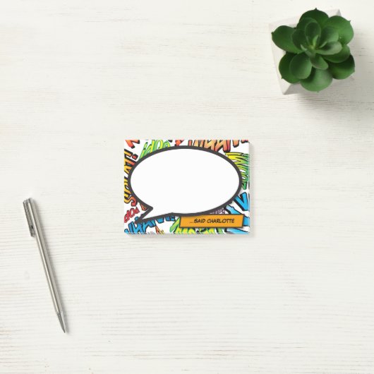 Moderne kleurrijke Comic Book Pop Art-spreekwolk Post-it® Notes (Kantoor)