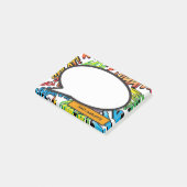 Moderne kleurrijke Comic Book Pop Art-spreekwolk Post-it® Notes (Schuin)