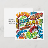 Moderne Kleurrijke Comic Book Typografie Kaart (Voorkant / Achterkant)