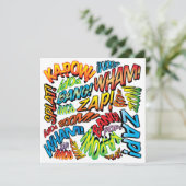 Moderne Kleurrijke Comic Book Typografie Met Veel  Kaart (Staand voorkant)