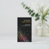 Moderne kleurrijke Confetti Bokeh zwart verticaal Visitekaartje (Staand voorkant)
