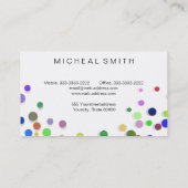 Moderne kleurrijke Confetti Stippen Visitekaartje (Achterkant)