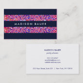 Moderne kleurrijke Confetti strepes Visitekaartje (Voorkant / Achterkant)