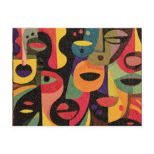 Moderne Kleurrijke Cubisme Abstracte Gezichten Ans