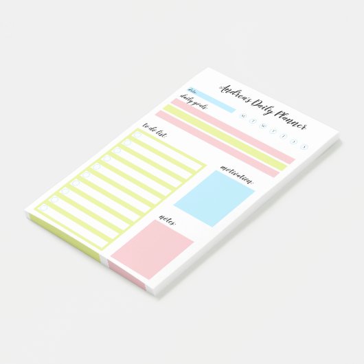 Moderne kleurrijke dagelijkse planner post-it® notes (Schuin)