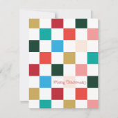 Moderne kleurrijke dambord kerst Kaart (Voorkant)