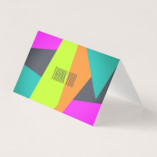 Moderne kleurrijke dank u geometrische abstracte k kaart (Voorkant)